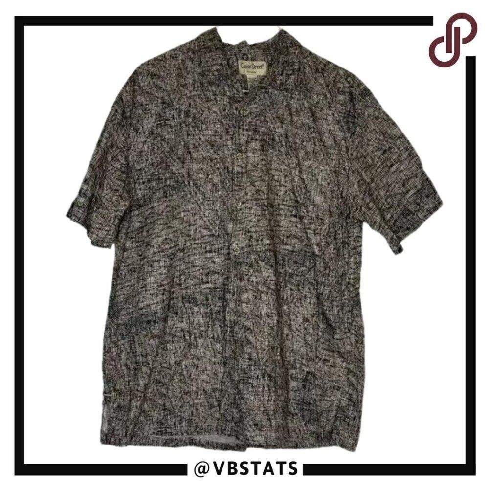 Cooke‎ Street Gray and White Graphic Men's XL Hawaiian Luau Shirt